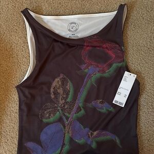Urban Outfitters Black Floral Tank Top